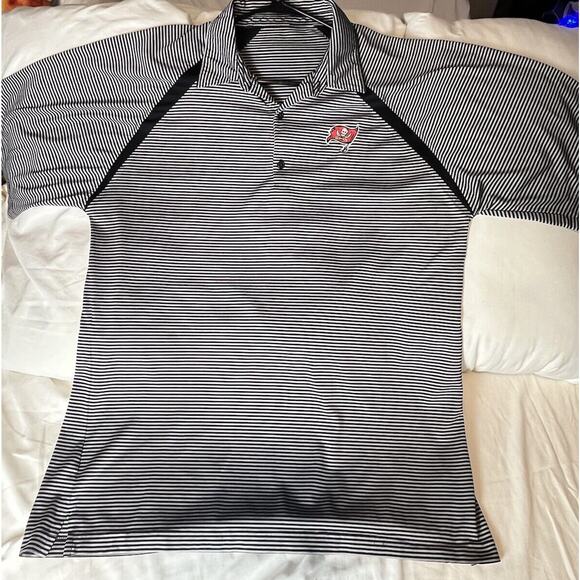 TAMPA BAY BUCCANEERS Black Stripe Short Sleeve Polo Shirt XL/XXL READ** - Picture 2 of 9
